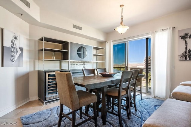 view of tiled dining space