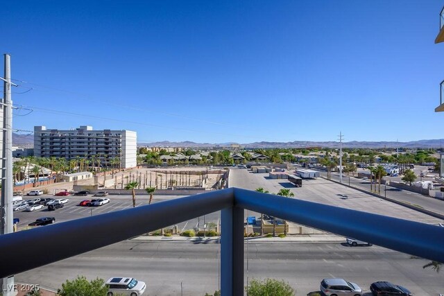 balcony with a mountain view