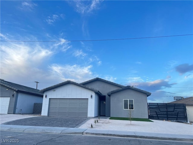 view of front of house with a garage