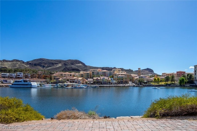 property view of water featuring a mountain view