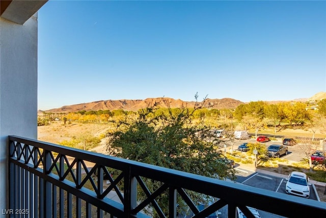 balcony with a mountain view