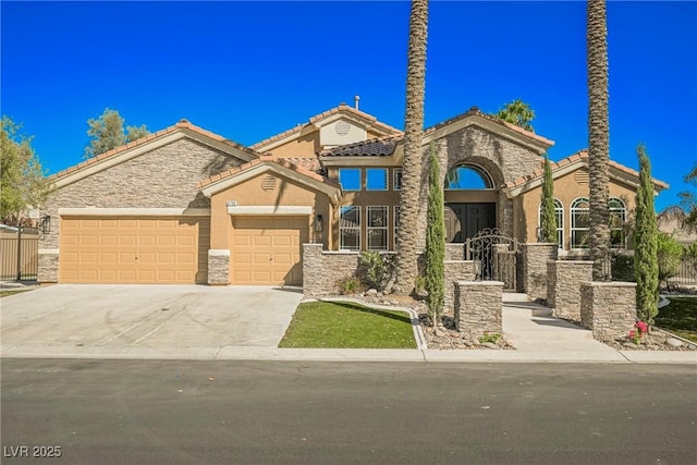 view of front of house with a garage