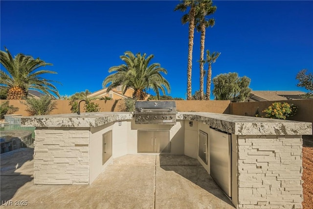 view of patio / terrace with an outdoor kitchen and area for grilling