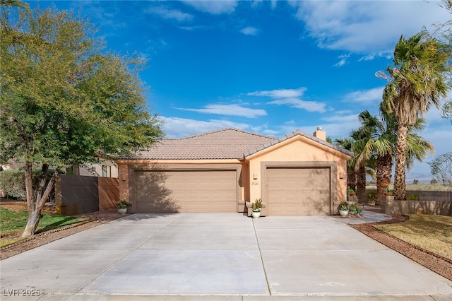 view of front of home with a garage