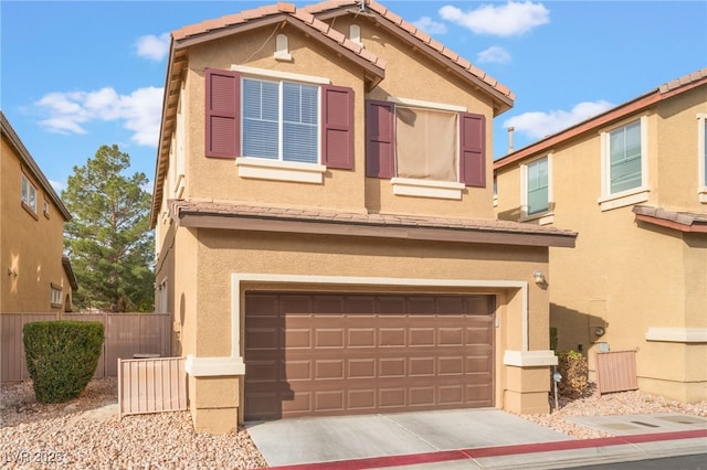 view of property with a garage