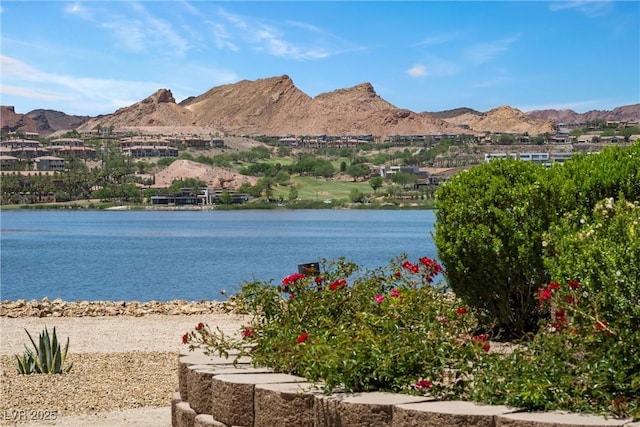 property view of water featuring a mountain view
