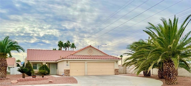 view of front of property featuring a garage