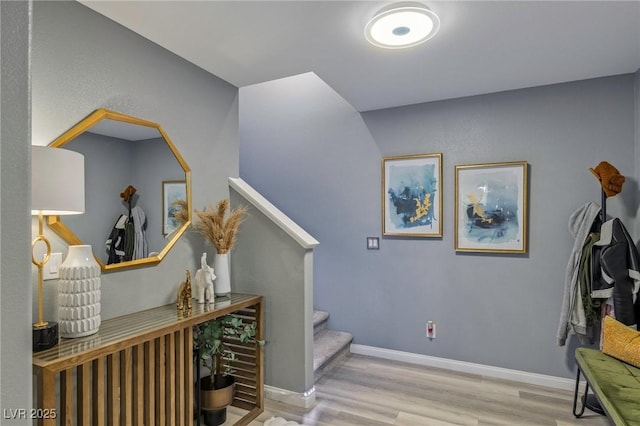 foyer featuring light hardwood / wood-style floors