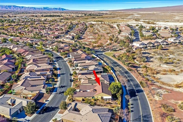 bird's eye view with a mountain view