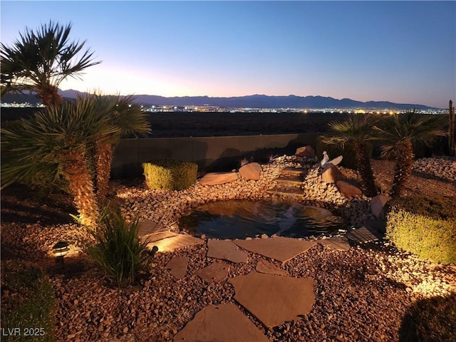 exterior space featuring a mountain view