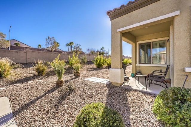 view of yard with a patio area