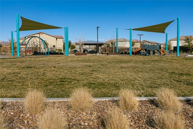 1642 Dire Wolf Ave, North Las Vegas, NV 89084 - view of jungle gym with a gazebo and a yard