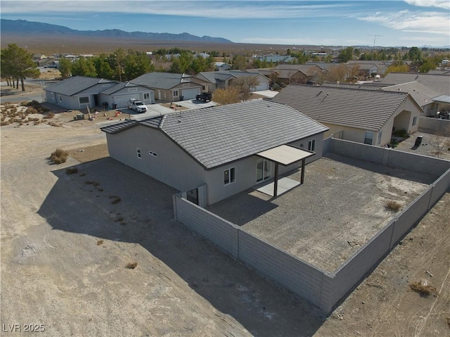 drone / aerial view with a mountain view