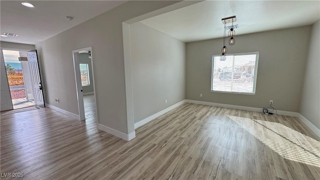 empty room featuring light hardwood / wood-style flooring