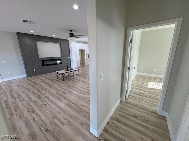 hall featuring light hardwood / wood-style flooring