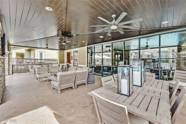 10375 Pescado Ln, Las Vegas, NV 89135 - view of patio featuring a ceiling fan and an outdoor living space