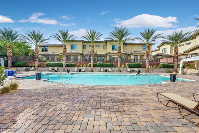 view of pool with a patio