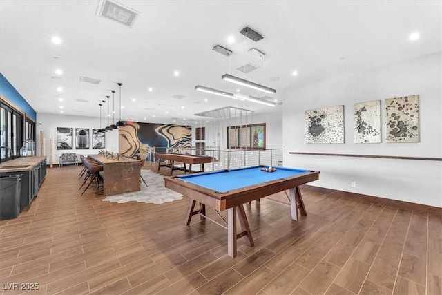 playroom with pool table