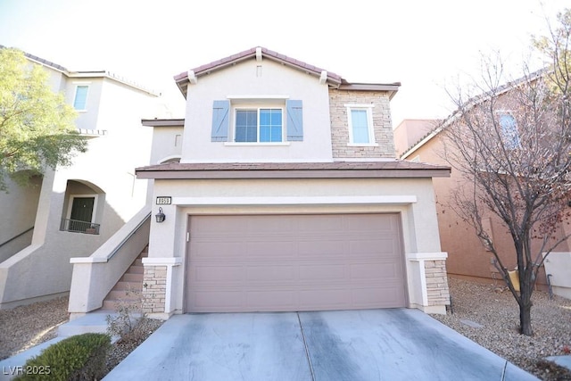 view of property featuring a garage