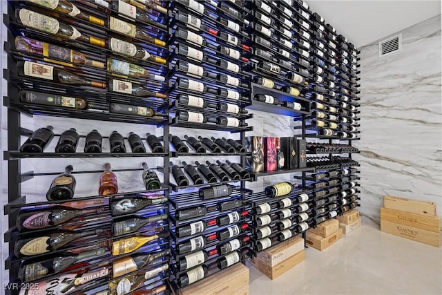 wine cellar featuring tile patterned flooring