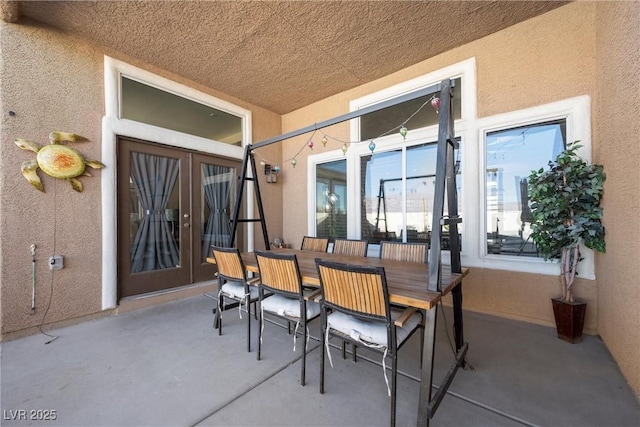 view of patio / terrace featuring french doors