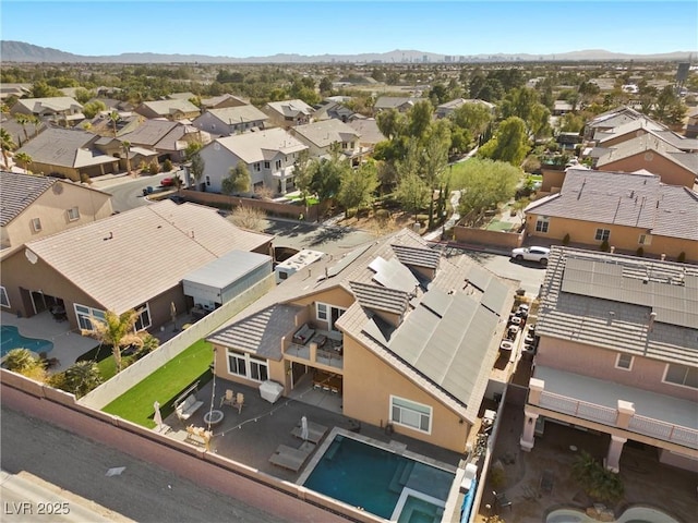 aerial view featuring a mountain view