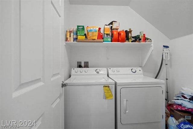 laundry area with independent washer and dryer