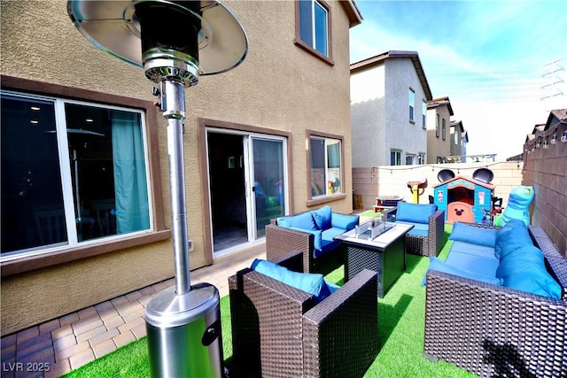 view of patio featuring outdoor lounge area