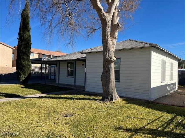 exterior space featuring a yard