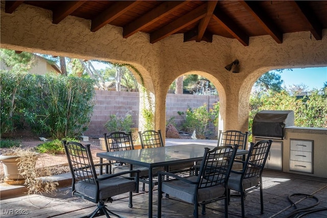 view of patio with area for grilling