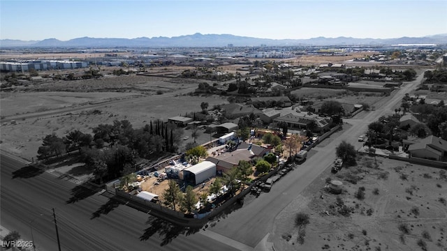 bird's eye view with a mountain view