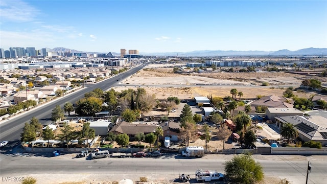 aerial view with a mountain view