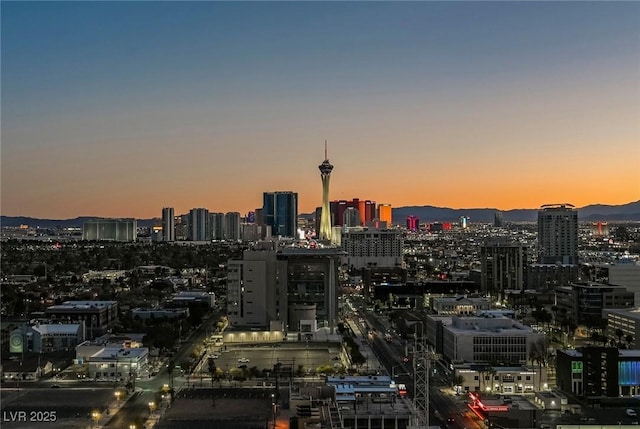 property's view of city featuring a mountain view