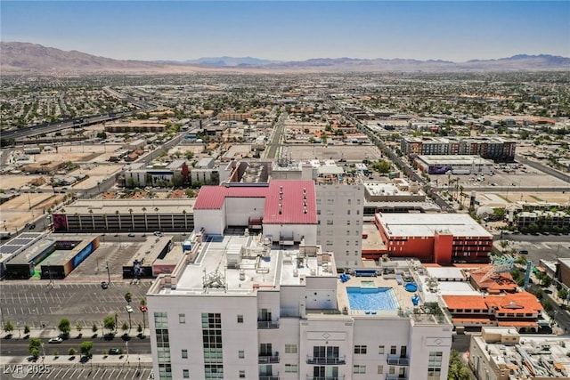 aerial view featuring a mountain view