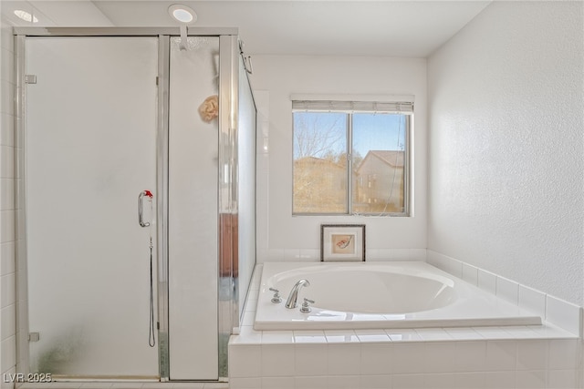 bathroom with plus walk in shower