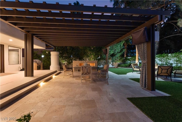 view of patio with a pergola