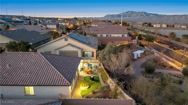 bird's eye view with a mountain view