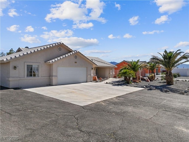 view of front of house with a garage