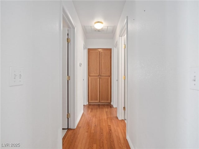 corridor featuring light hardwood / wood-style floors