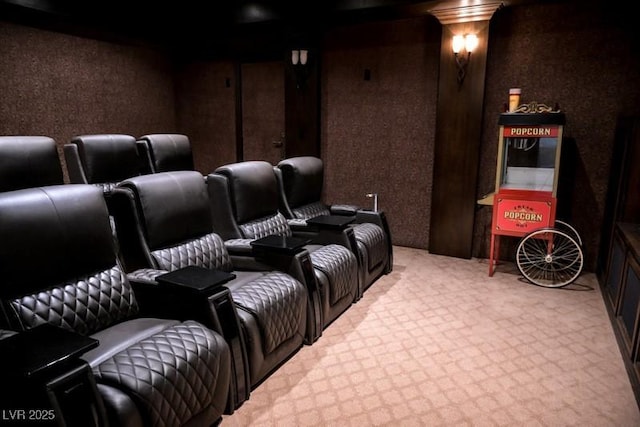 view of carpeted home theater