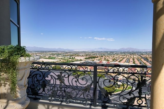 balcony with a mountain view