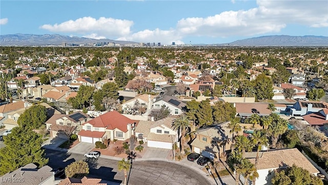 aerial view with a mountain view