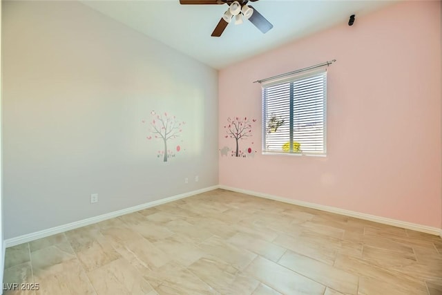 spare room featuring ceiling fan