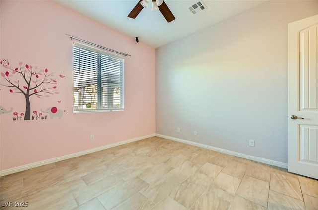 empty room featuring ceiling fan