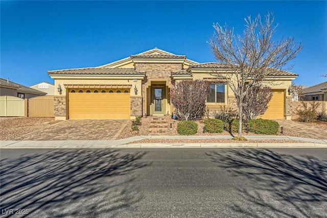 view of front of house with a garage