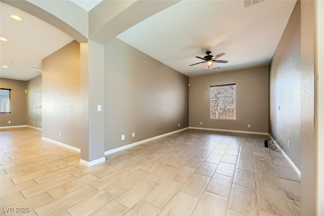 empty room with ceiling fan