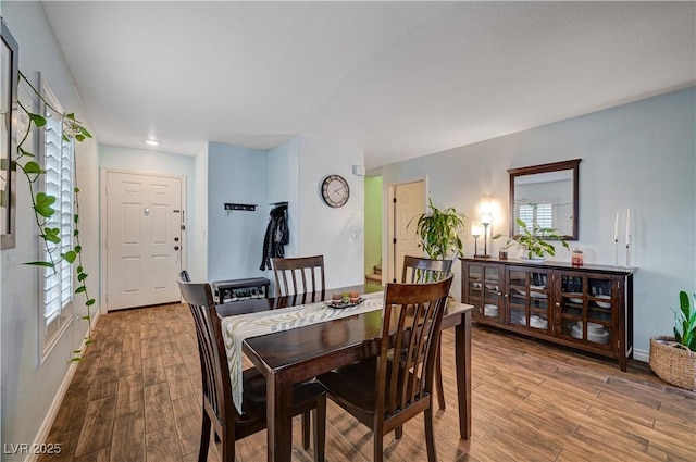 dining room featuring wood-type flooring