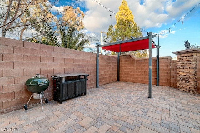 view of patio / terrace featuring a grill