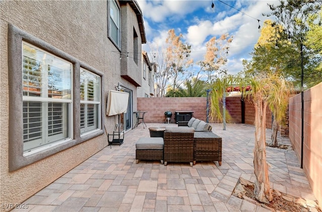 view of patio / terrace with an outdoor living space