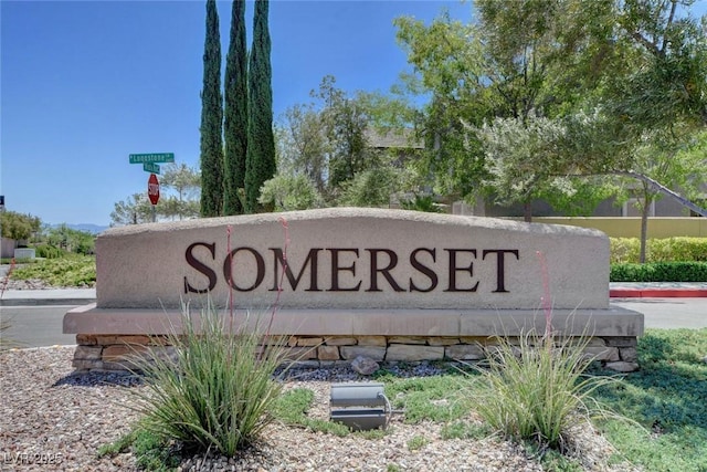 view of community sign